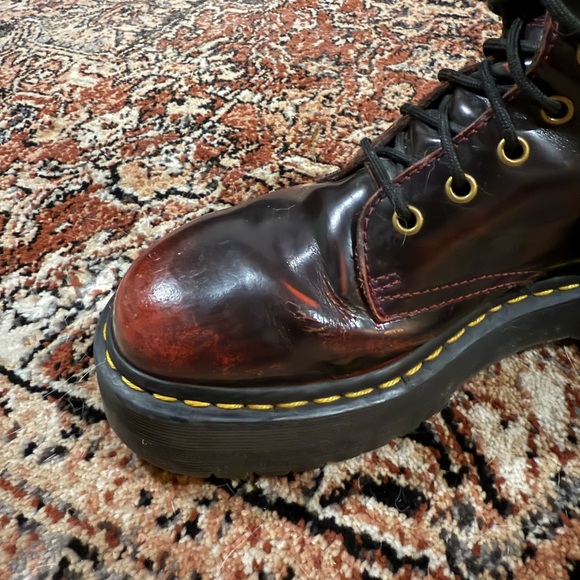 Dr. Martens Dark Red Leather Lace-Up Boots - Picture 4 of 10